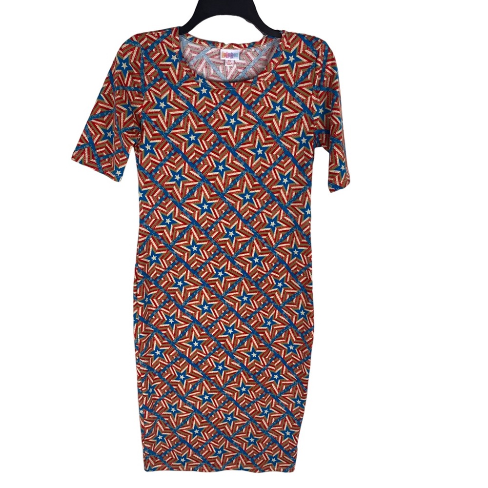 Lularoe Julia Stars and Stripes Dress Sz XS